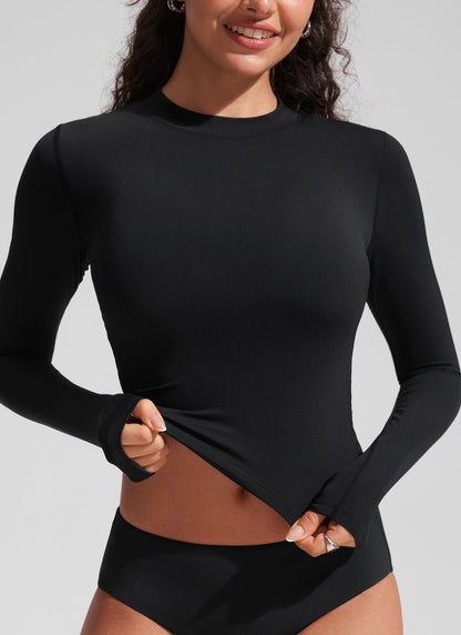 UPF 50+ Cropped Rashguard Swimsuit Top