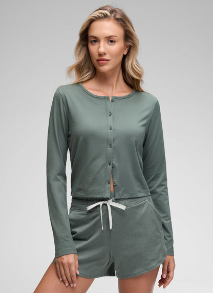 Cloud Jersey Lightweight Button Down Cardigan