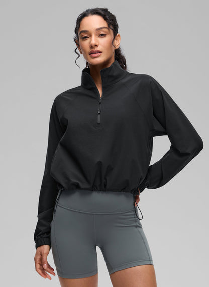 Half Zip Lightweight Pocket Long Sleeve