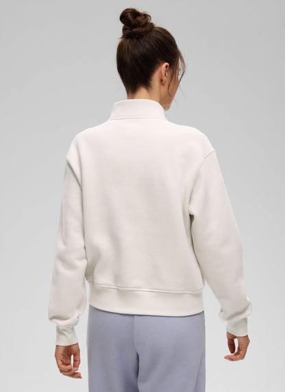 Fleece Lined Half Zip Funnel neck Sweatshirt