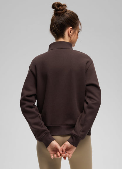 Fleece Lined Half Zip Funnel neck Sweatshirt