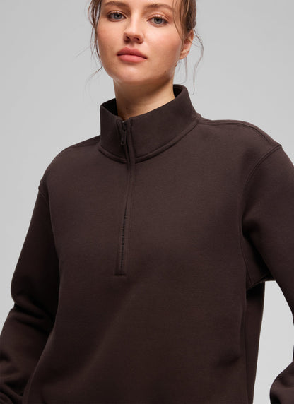 Fleece Lined Half Zip Funnel neck Sweatshirt