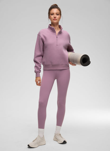 Fleece Lined Half Zip Funnel neck Sweatshirt