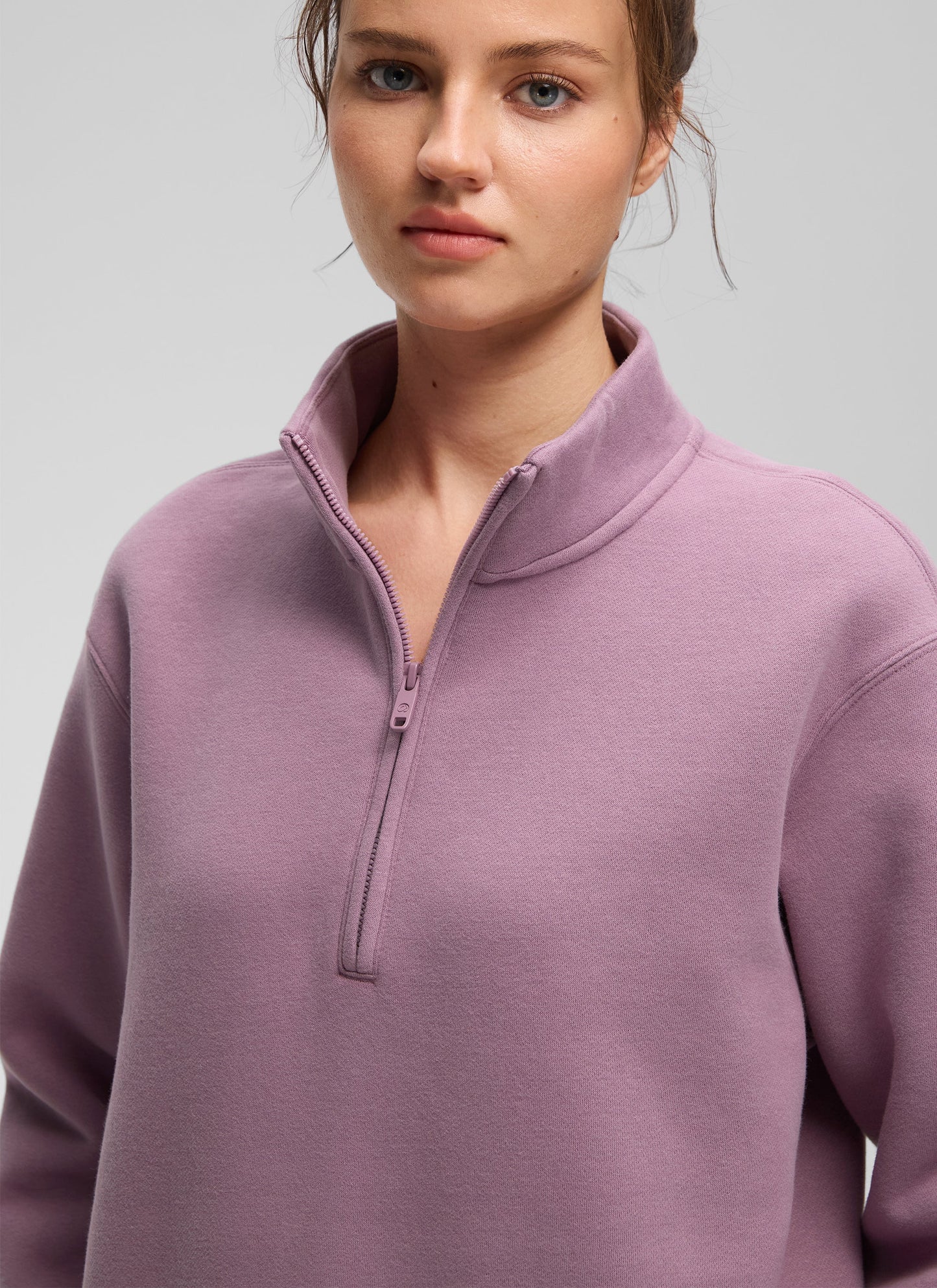 Fleece Lined Half Zip Funnel neck Sweatshirt