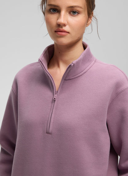 Fleece Lined Half Zip Funnel neck Sweatshirt
