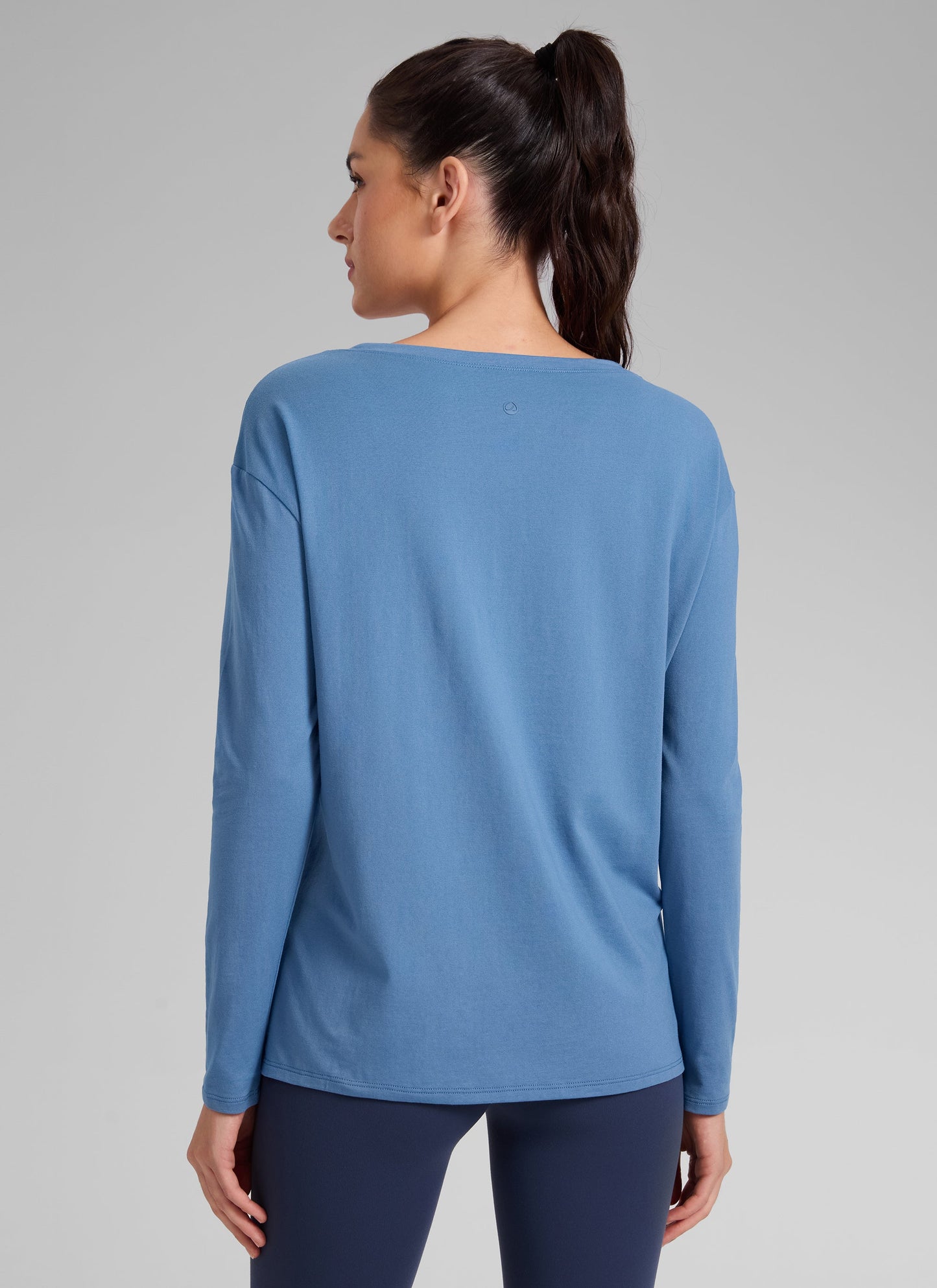 Cotton-Blend Boat Neck Long Sleeve