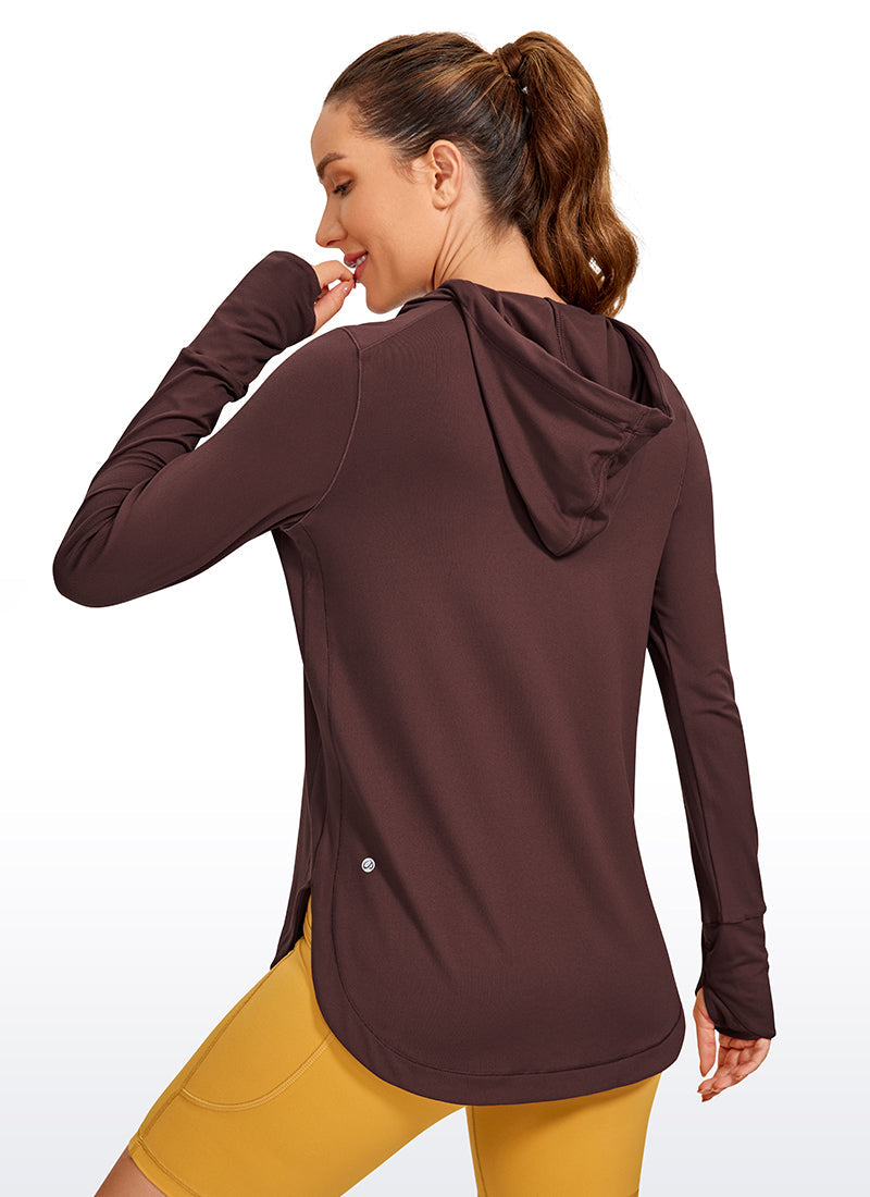 Brushed Feeling Thumbhole Hoodie
