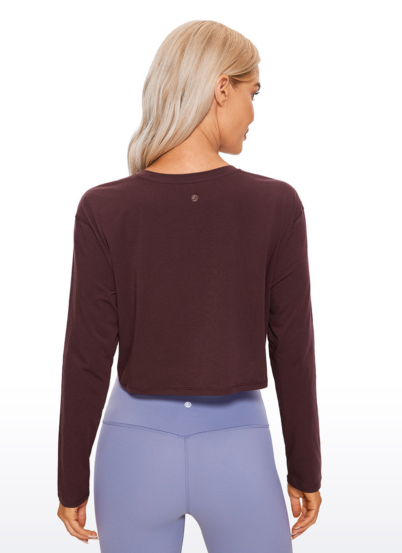 Pima Cotton Cropped Long Sleeve