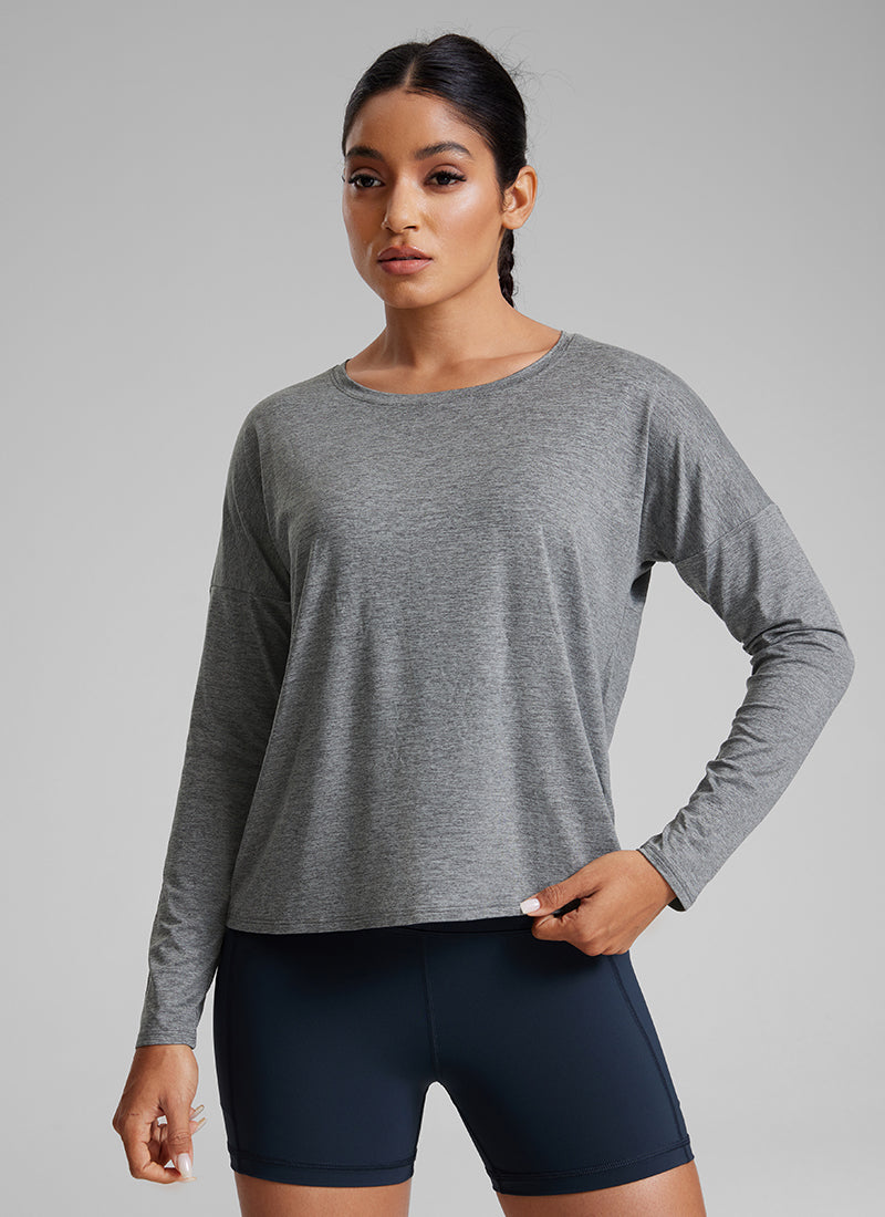 UPF 50+ Lightweight Heather Cropped Long Sleeves