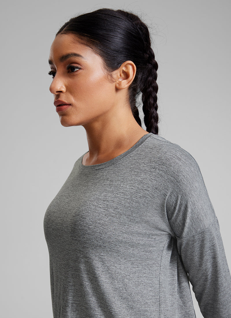 UPF 50+ Lightweight Heather Cropped Long Sleeves