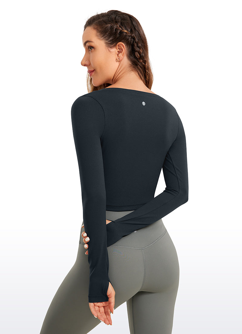 Butterluxe Scoop Neck Cropped Long Sleeve