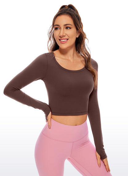 Butterluxe Scoop Neck Cropped Long Sleeve