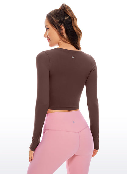 Butterluxe Scoop Neck Cropped Long Sleeve