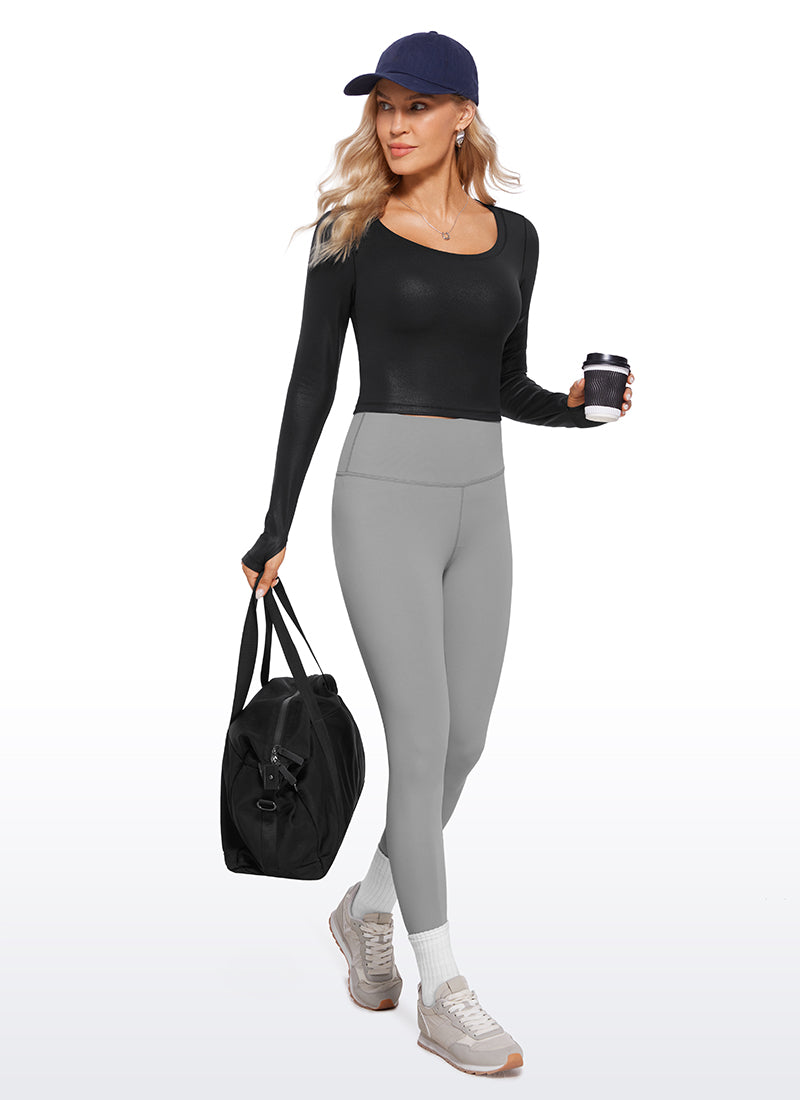 Butterluxe Scoop Neck Cropped Long Sleeve