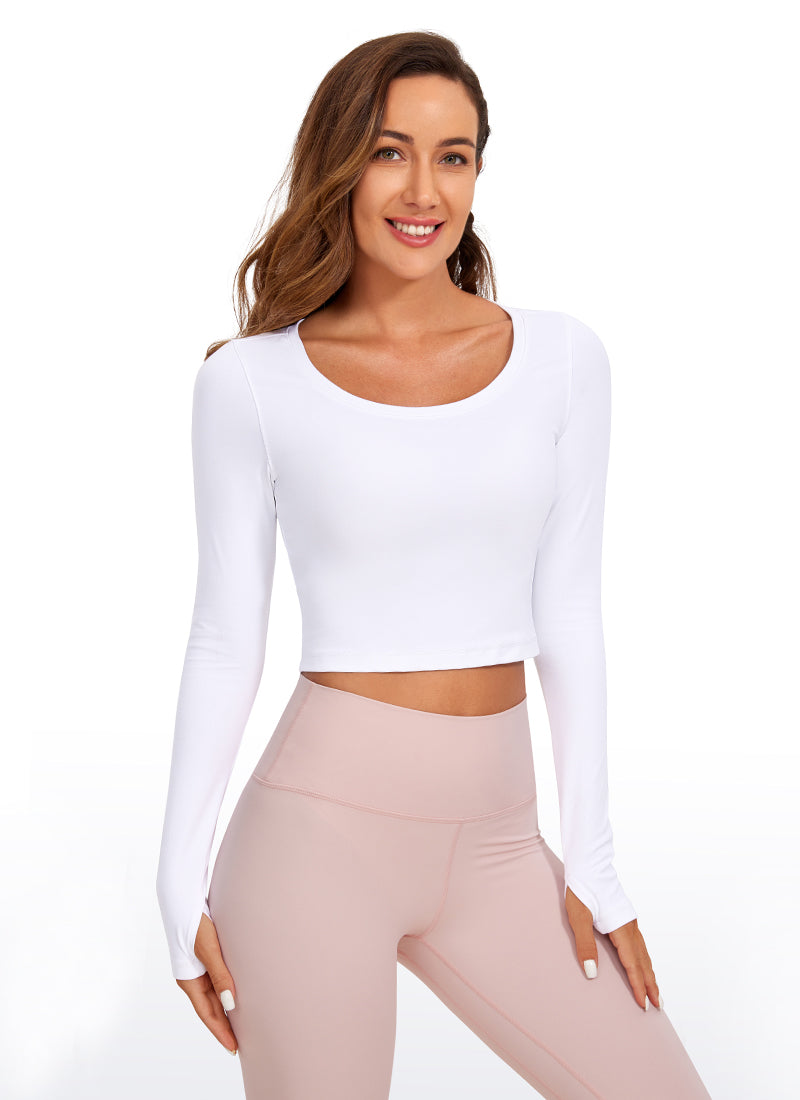 Butterluxe Scoop Neck Cropped Long Sleeve