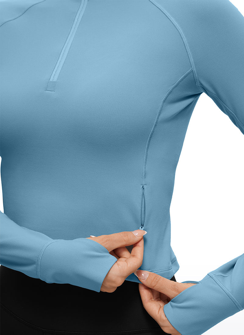 Butterluxe Half Zip Cropped Long Sleeve