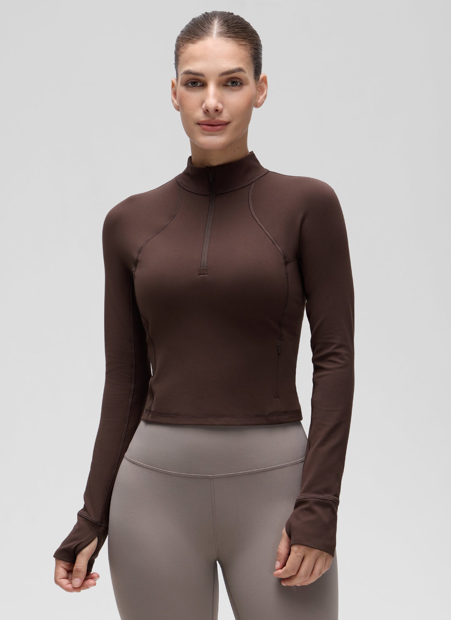 Butterluxe Half Zip Cropped Long Sleeve