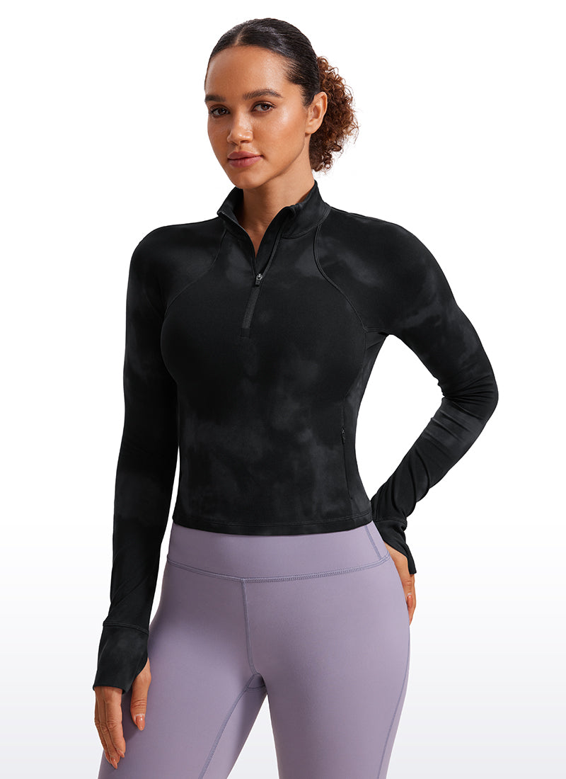 Butterluxe Half Zip Cropped Long Sleeve