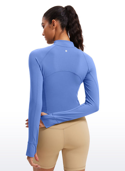 Butterluxe Half Zip Cropped Long Sleeve