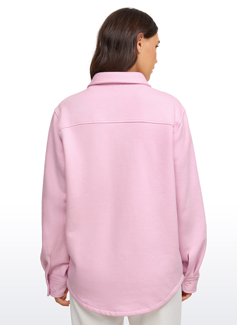 Fleece Lined Oversized Button Down Jacket