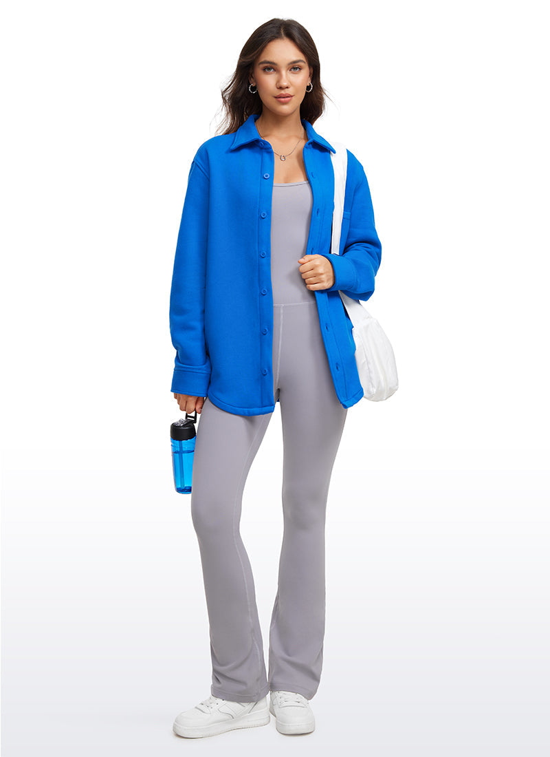 Fleece Lined Oversized Button Down Jacket