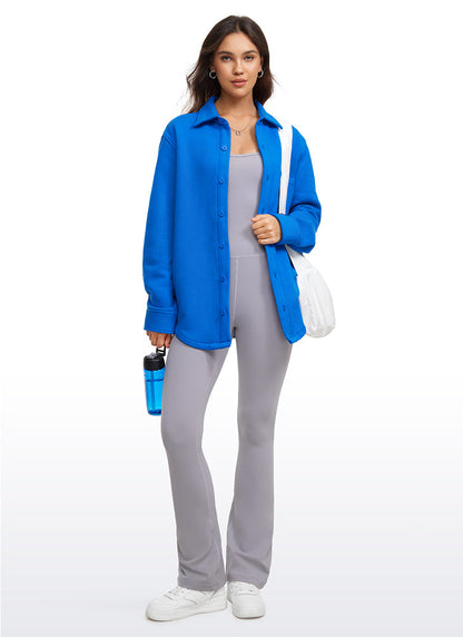 Fleece Lined Oversized Button Down Jacket