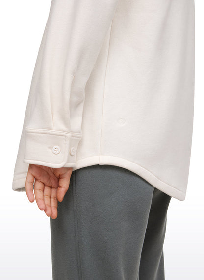 Fleece Lined Oversized Button Down Jacket