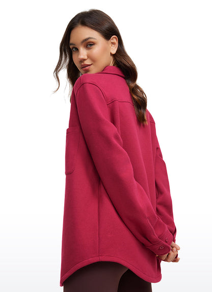 Fleece Lined Oversized Button Down Jacket