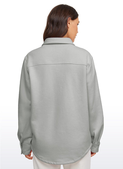 Fleece Lined Oversized Button Down Jacket