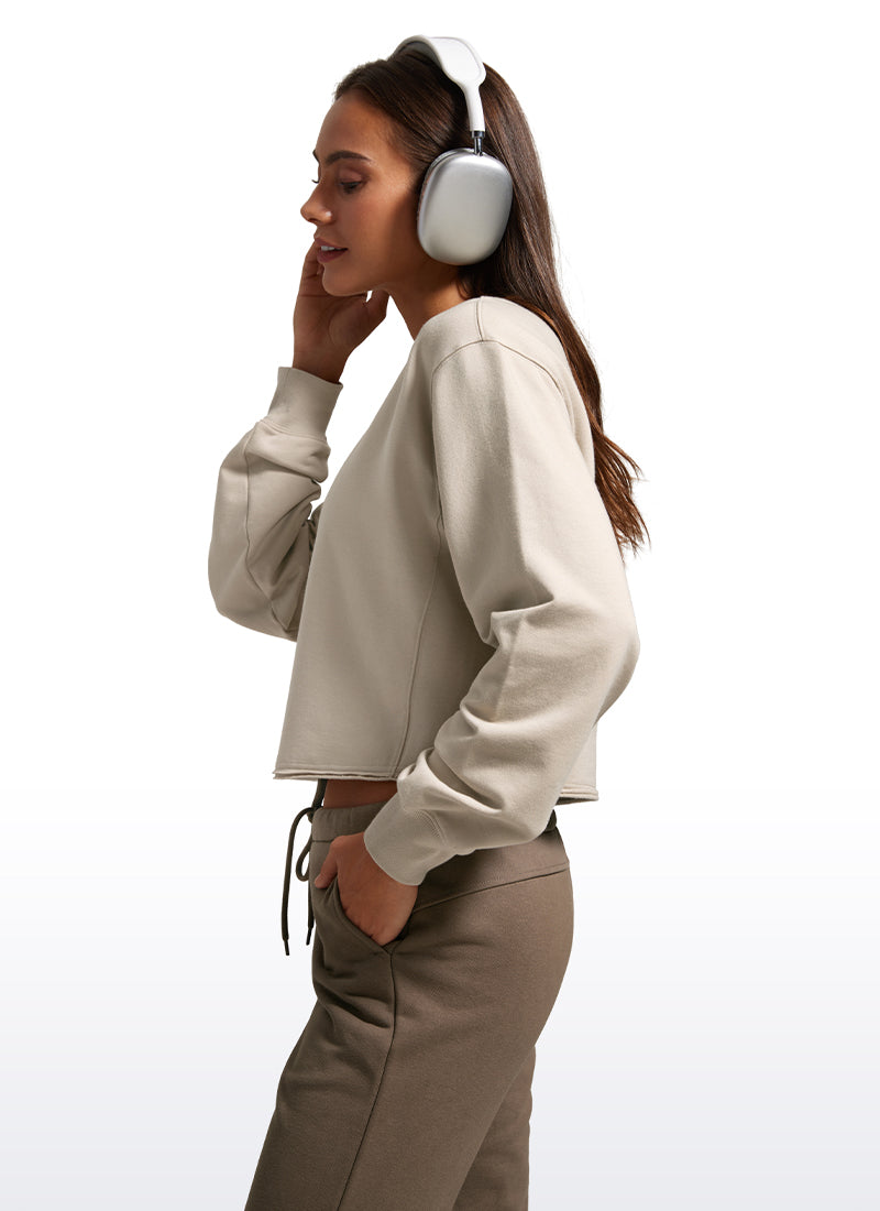 Amenity Double Raw Hem Sweatshirt