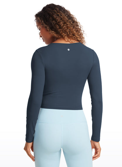 Butterluxe Front Seam Cropped Long Sleeve