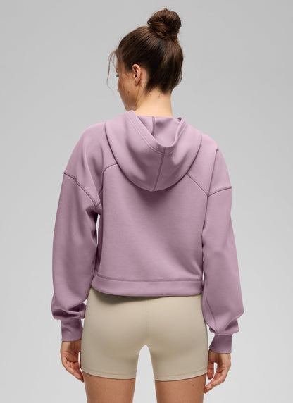 SoftAura Cropped Pullover Hoodie