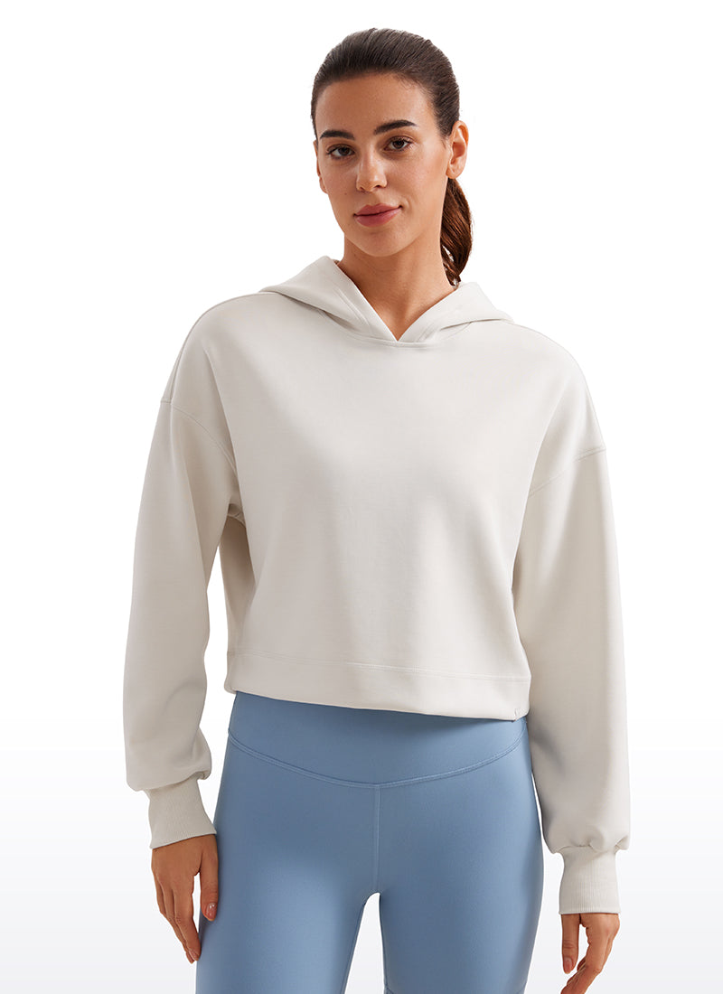 SoftAura Cropped Pullover Hoodie