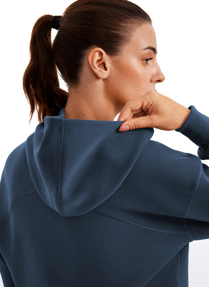 SoftAura Cropped Pullover Hoodie