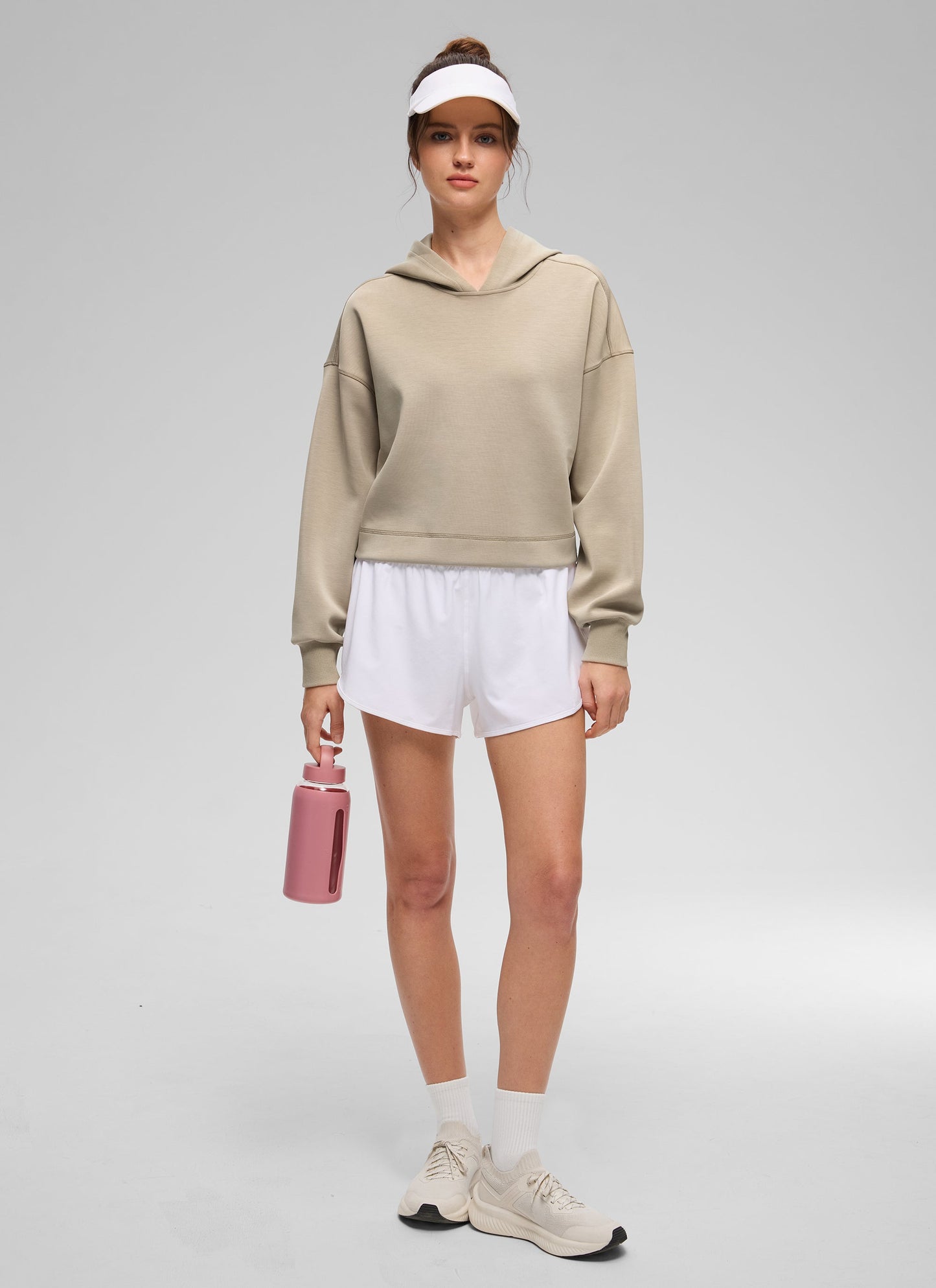 SoftAura Cropped Pullover Hoodie