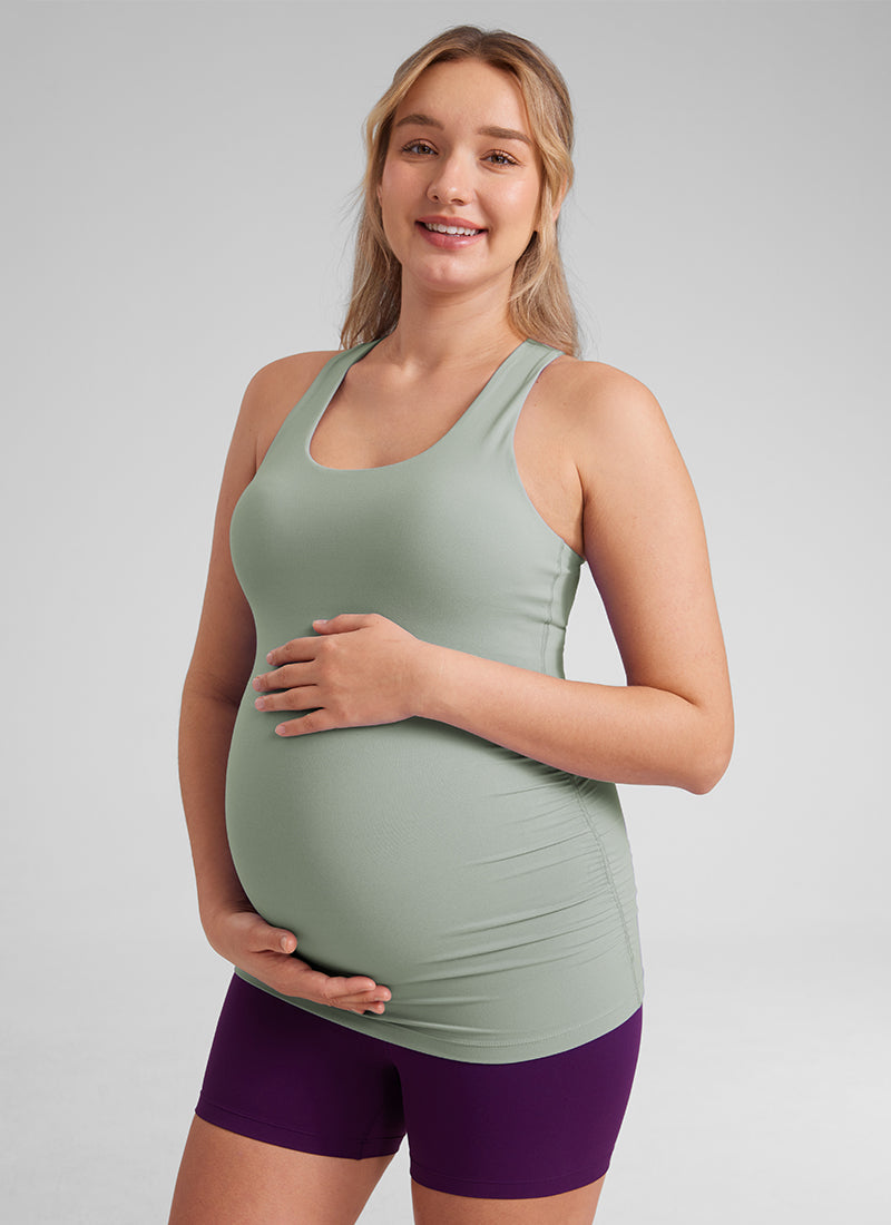 Butterluxe Maternity Built in Bra Ruched Tank