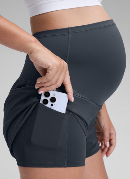 Feather-Fit Soft 2 in 1 Maternity Short 3''